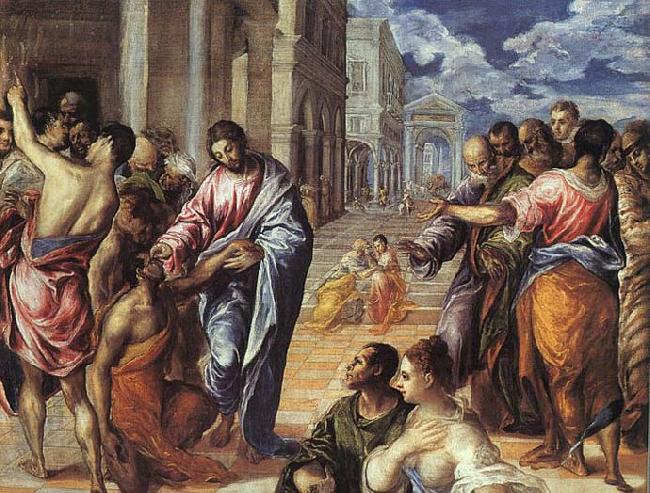 GRECO, El Christ Healing the Blind Spain oil painting art